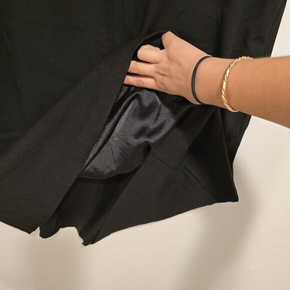 Eileen Fisher Little Black Dress Viscose Silk Blend Minimalist Medium Women - Picture 5 of 11